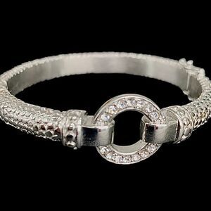 Circle of Light Crystal Hinged Bangle by Willowbird